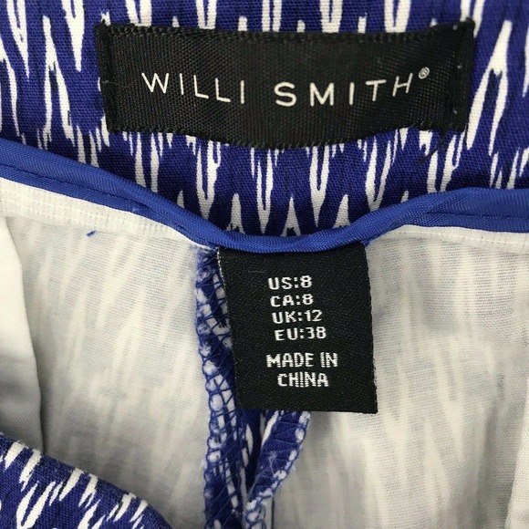 WILL SMITH WOMEN'S SIZE 8 BLUE PRINT MIDRISE CAPRI PANTS - Picture 5 of 6